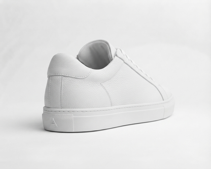 Men's White Leather Low-Top Sneakers