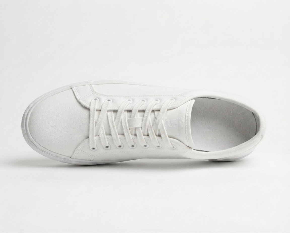 Essential White Canvas Low-Top Sneakers