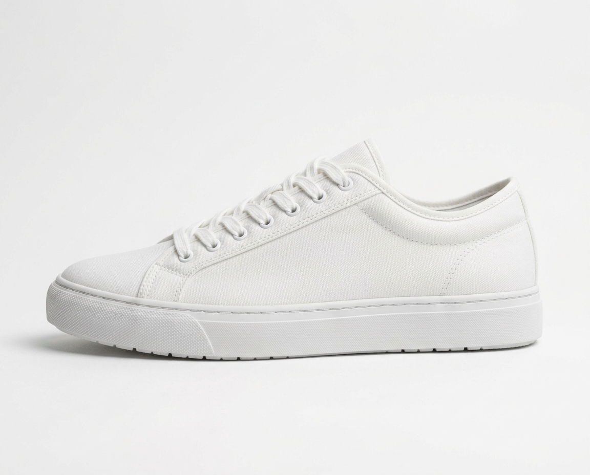 Essential White Canvas Low-Top Sneakers