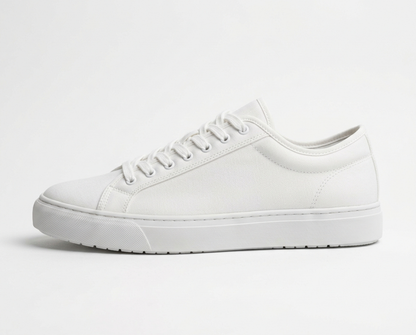 Essential White Canvas Low-Top Sneakers
