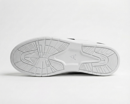 Men's White Leather Low-Top Sneakers