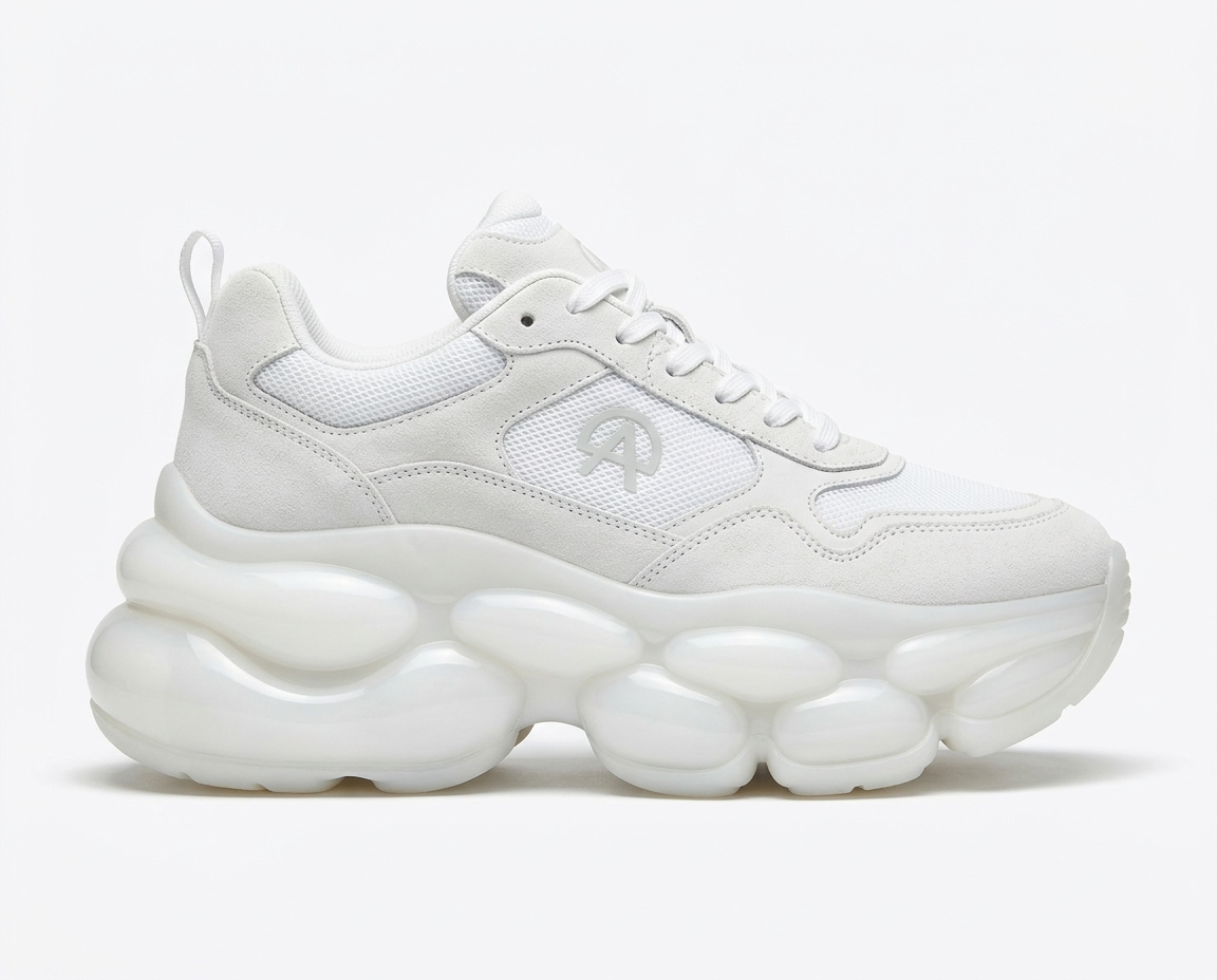 CloudBubble Max Platform Sneakers – All White