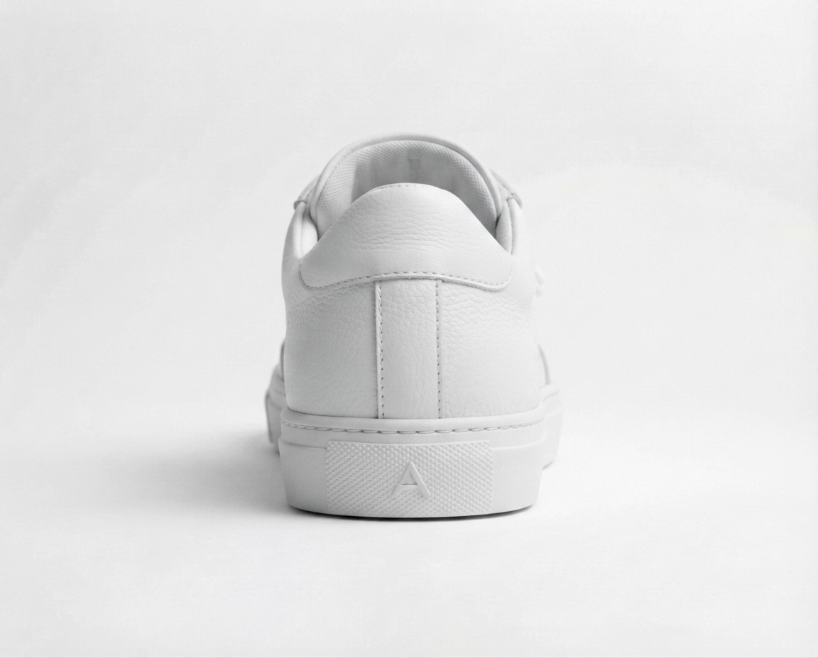 Men's White Leather Low-Top Sneakers