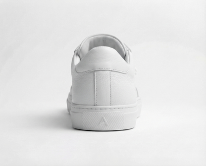 Men's White Leather Low-Top Sneakers