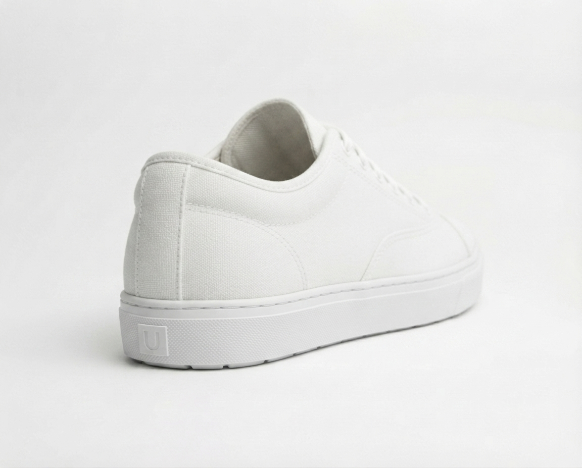Essential White Canvas Low-Top Sneakers
