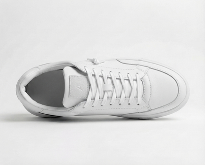 Men's White Leather Low-Top Sneakers